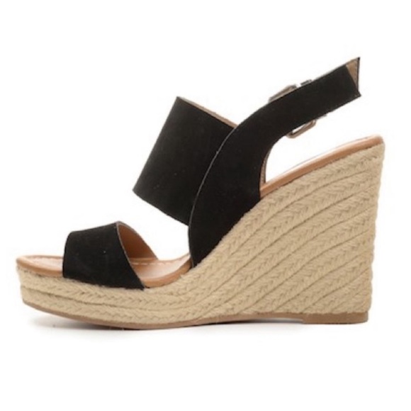 DV by Dolce Vita Shoes - dv by Dolce Vita for Target Black Wedge Espadrille Heeled Sandals Size 8.5 NEW